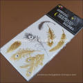 New Fashionable Mixed Gold $ Sliver Temporary Metallic Tattoo Sticker